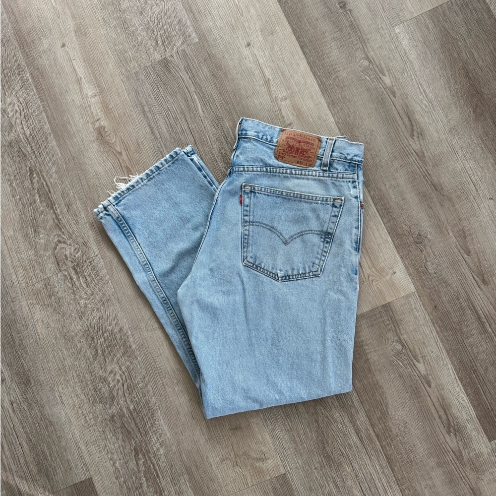 Y2k Distressed Levi's 505 Light Blue Denim Straight Leg Jeans